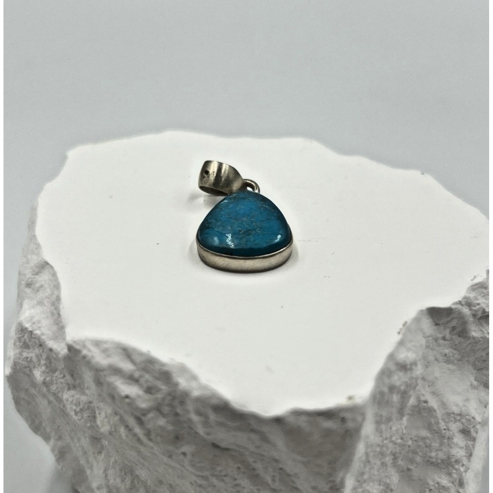 Kingman Turquoise Sterling Silver .925 Teardrop Pendant NWOT - Picture 10 of 11